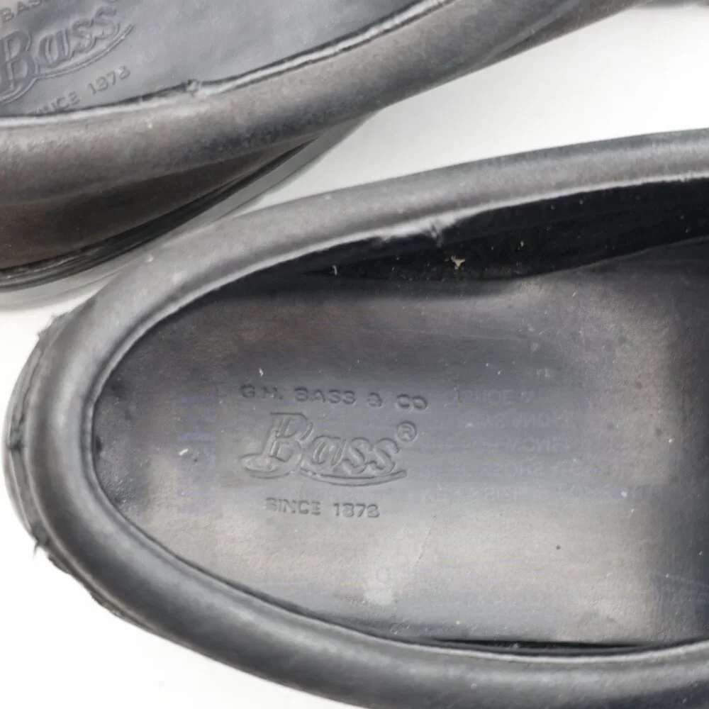 GH Bass Black Nubuck Men's US Size 10.5 M Leather Boat Loafer Shoes